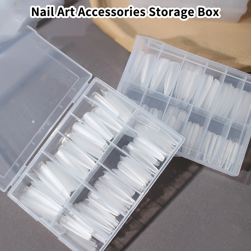 Nail Art Quirky - 1pcs 12 Grids Transparent Empty Nail