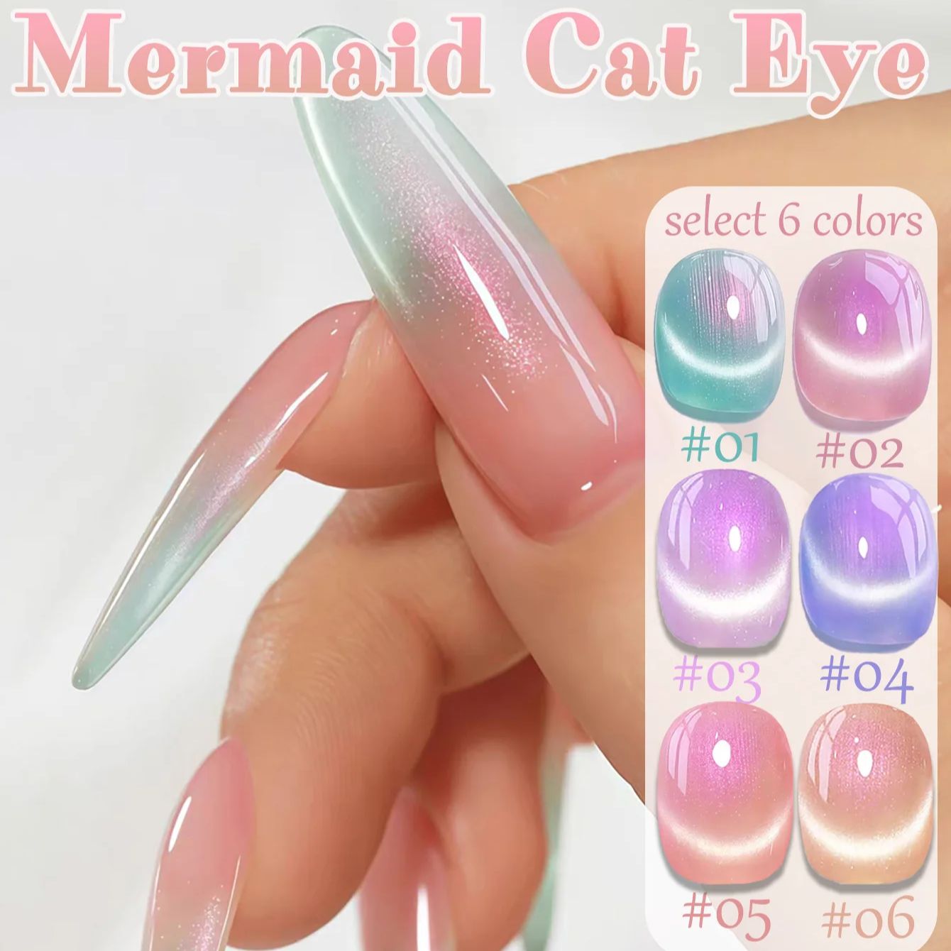 1pcs ZH Summer Charming Mermai - đánh giá và giá Nail Art Cat Eye Pink