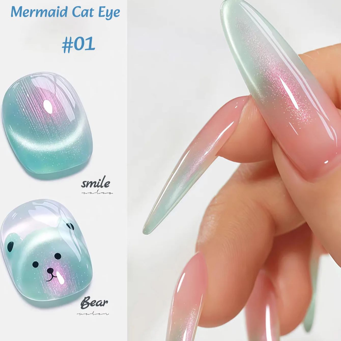 1pcs ZH Summer Charming Mermai - đánh giá và giá Nail Art Cat Eye Pink