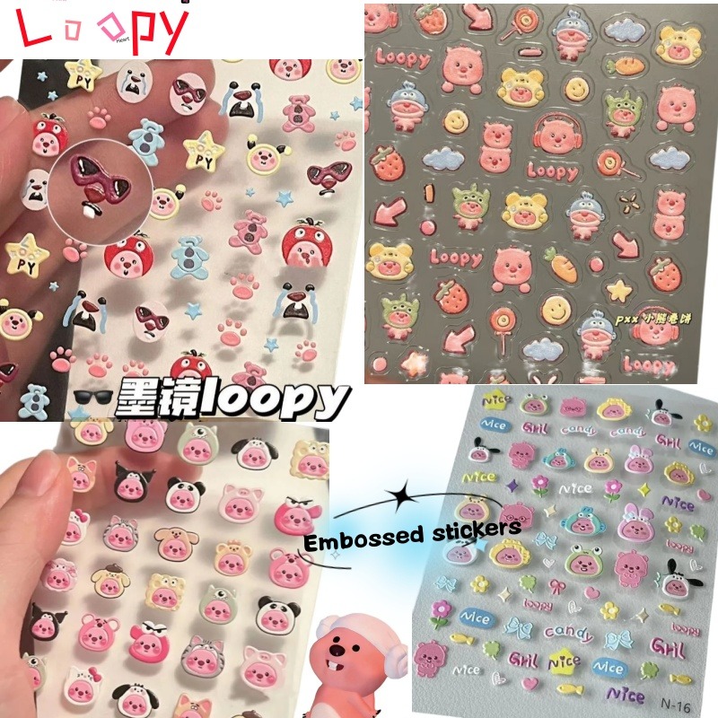 Loopy 3D embossed sticker, tra - đánh giá và giá Nail Art Quirky