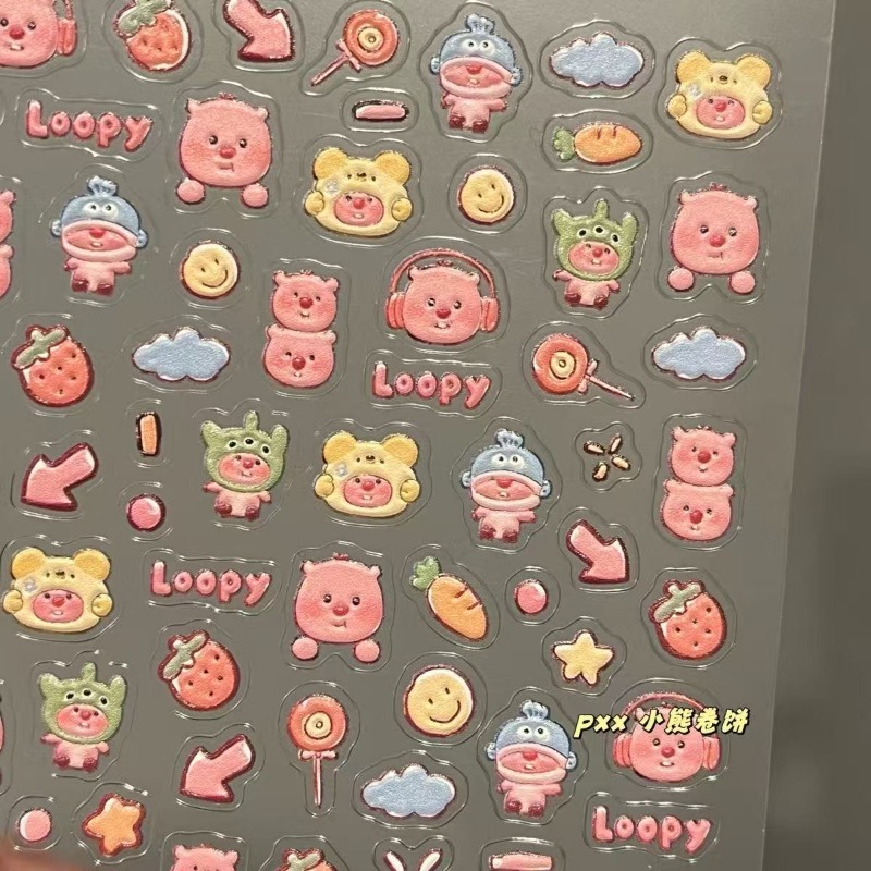 Loopy 3D embossed sticker, tra - đánh giá và giá Nail Art Quirky