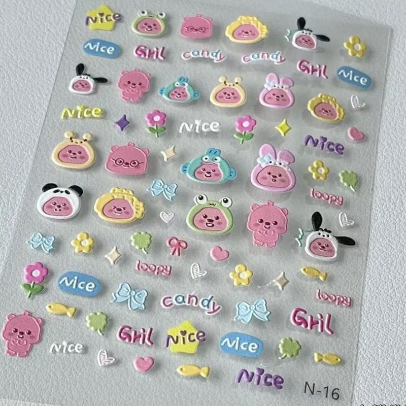 Loopy 3D embossed sticker, tra - đánh giá và giá Nail Art Quirky