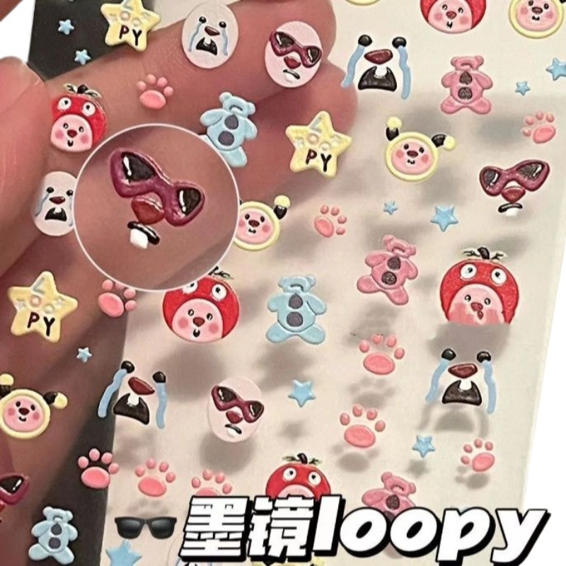 Loopy 3D embossed sticker, tra - đánh giá và giá Nail Art Quirky