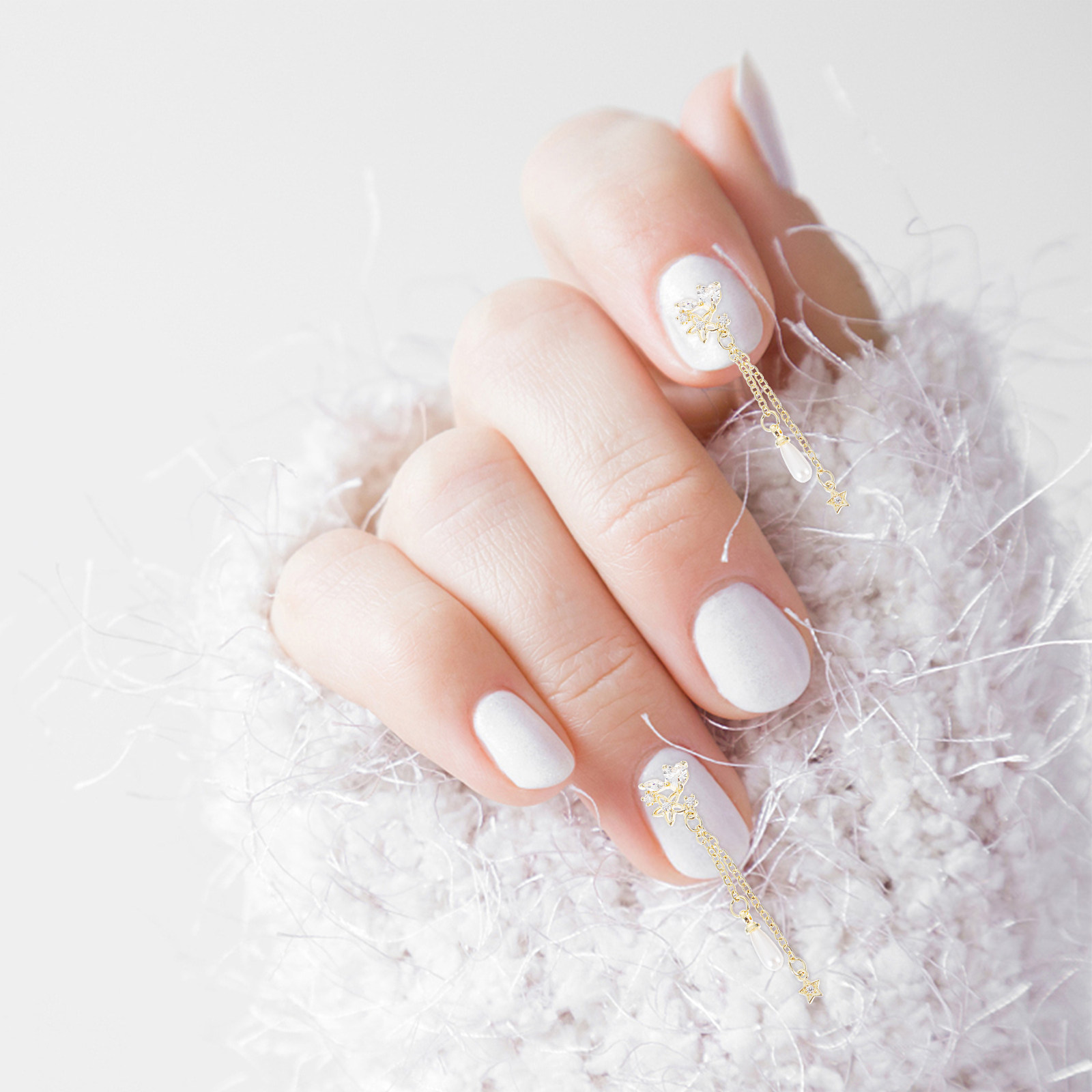 3Pcs Pearl Pendant Nail Chain  - đánh giá và giá Nail Art Elegant