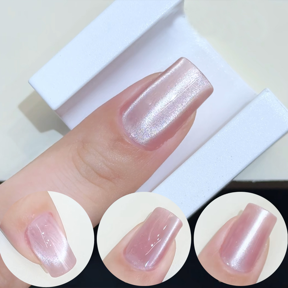 5D U-shaped French Cat Eye Nai - đánh giá và giá Nail Art Cat Eye Pink