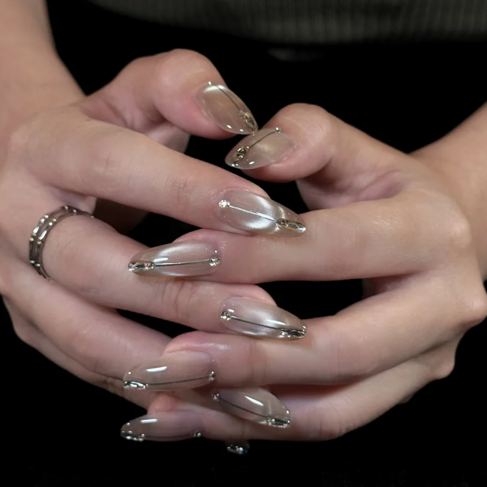 5D U-shaped French Cat Eye Nai - đánh giá và giá Nail Art Cat Eye Pink