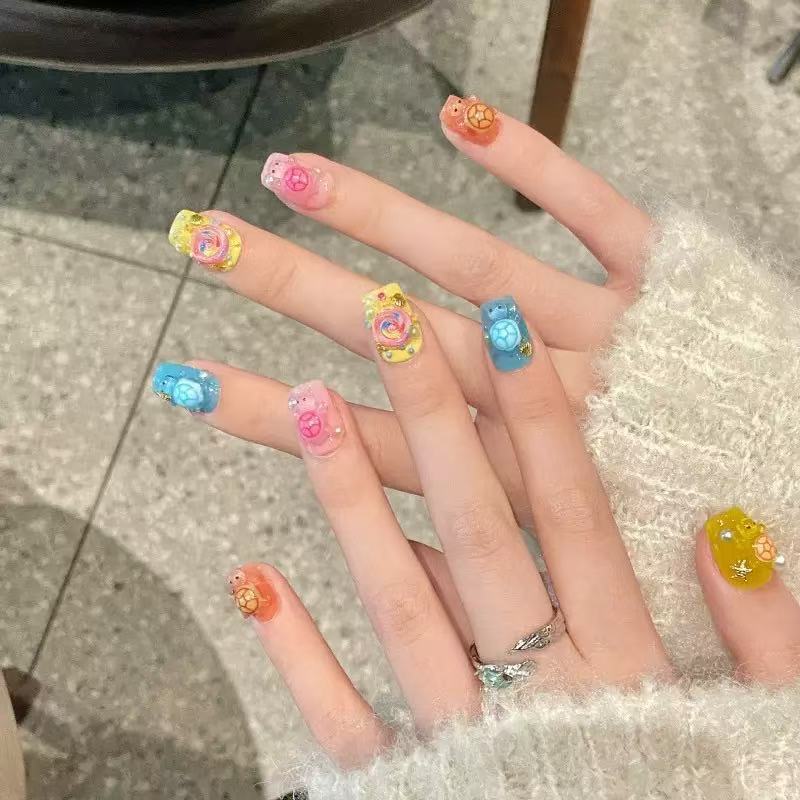 100 Mini Colorful Turtle Resin - đánh giá và giá Nail Art Quirky