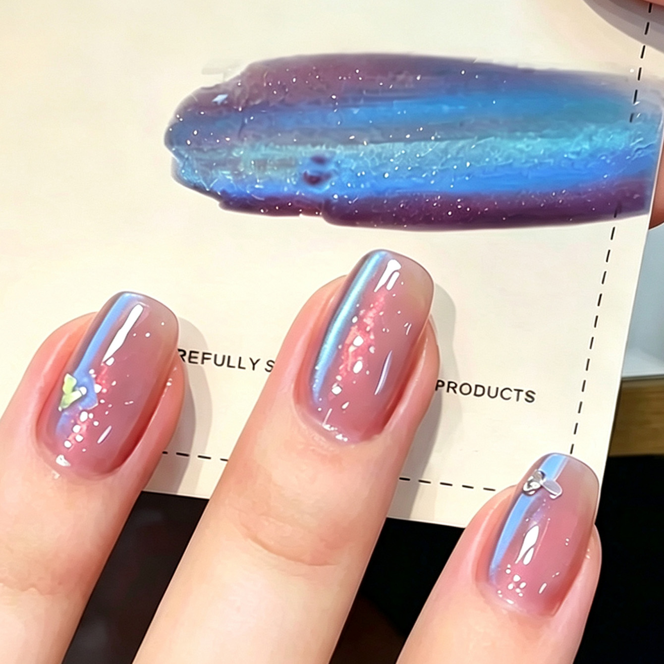 Aurora Cat Eye Gel Nail Polish - đánh giá và giá Nail Art Cat Eye Pink