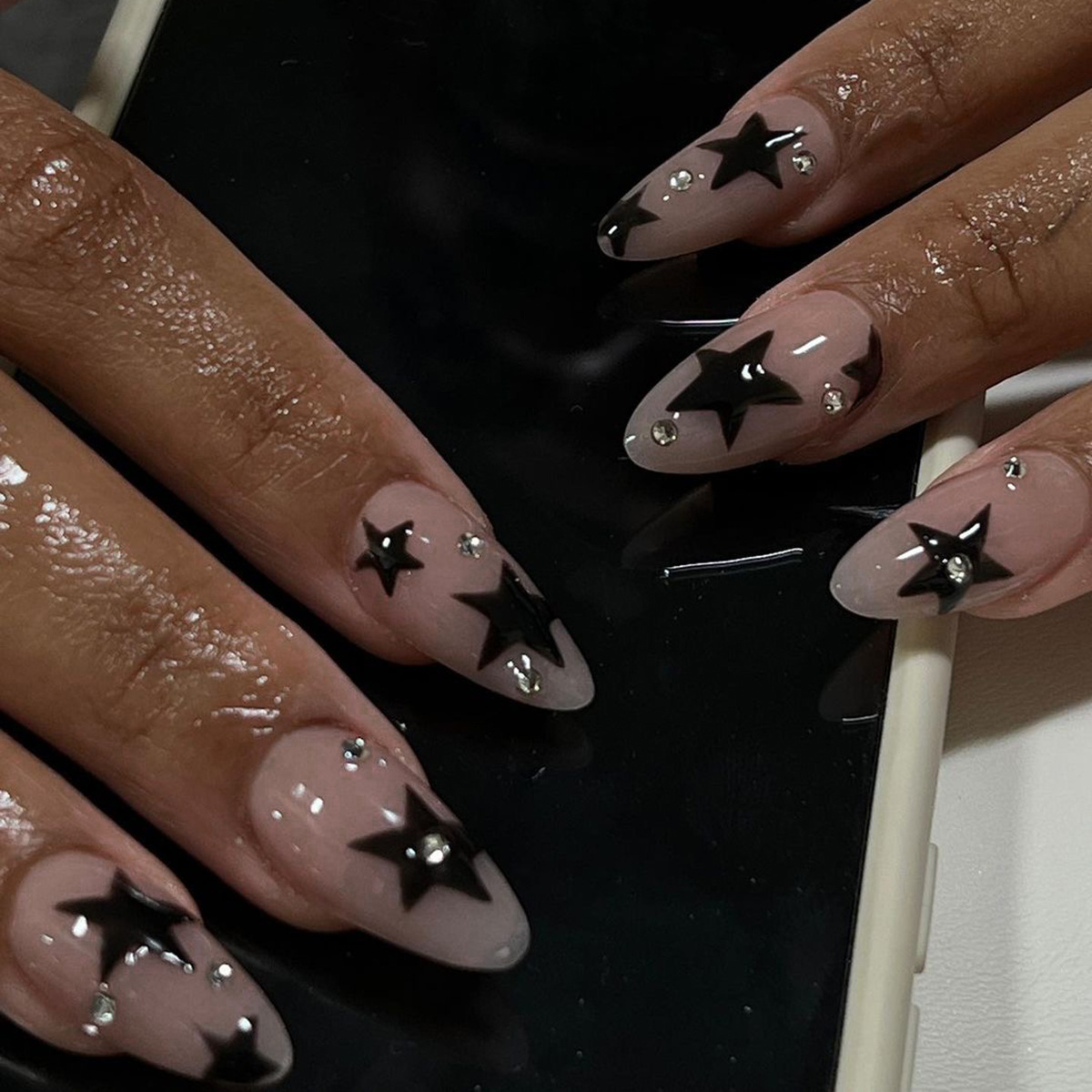24Pcs Pentagram Press on Fake  - đánh giá và giá Nail Art French Nails
