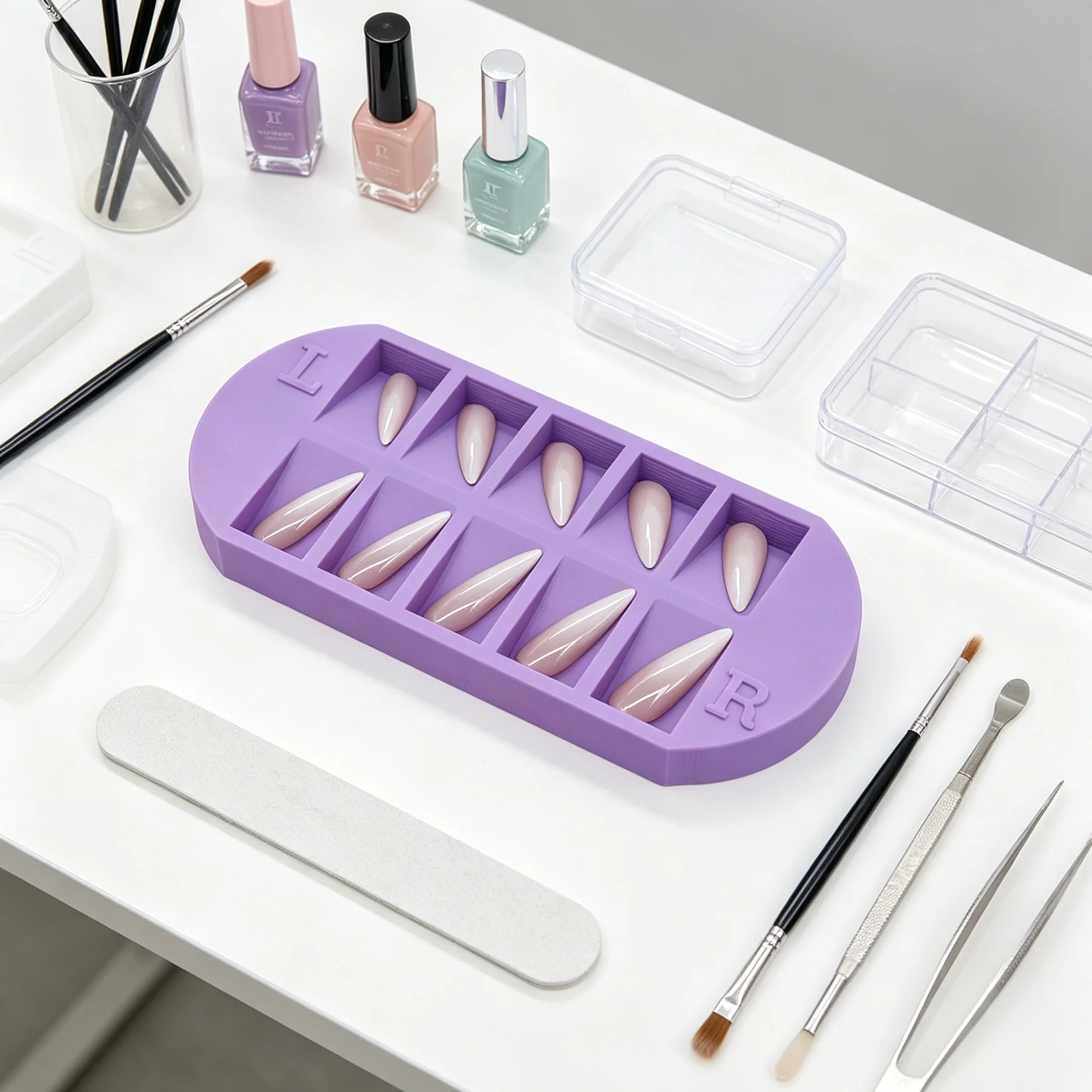 8-Grids Nail Tip Storage Tray  - đánh giá và giá Nail Art Vector