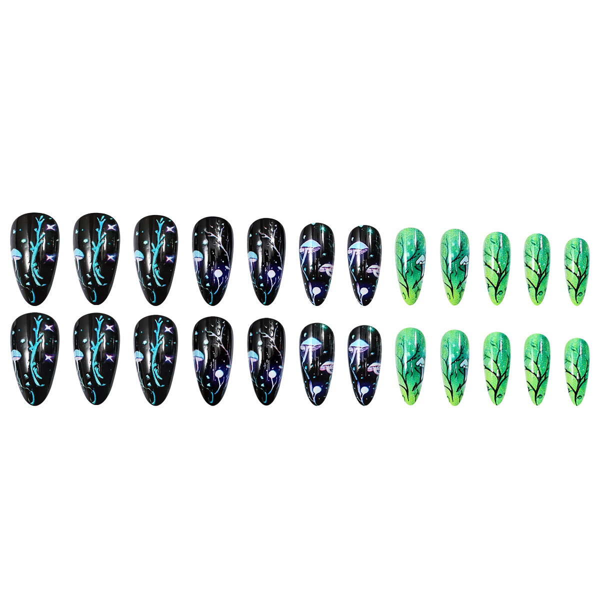 Almond Press on Nails Mushroom - đánh giá và giá Nail Art Aesthetic