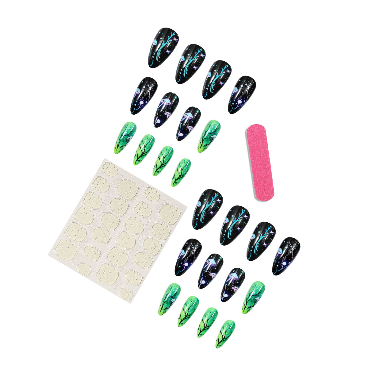 Almond Press on Nails Mushroom - đánh giá và giá Nail Art Aesthetic