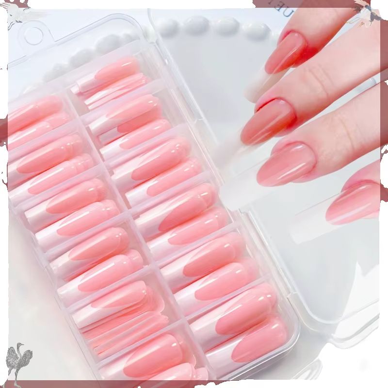 120Pcs Glossy Pink French Pres - đánh giá và giá Nail Art Aesthetic