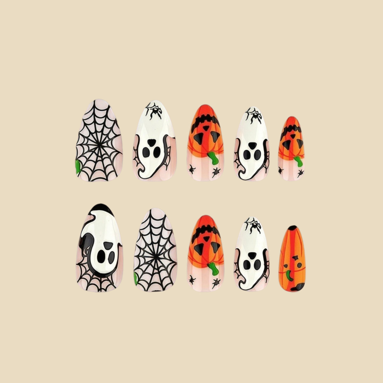 24pcs Halloween Press On Nails - đánh giá và giá Nail Art Aesthetic