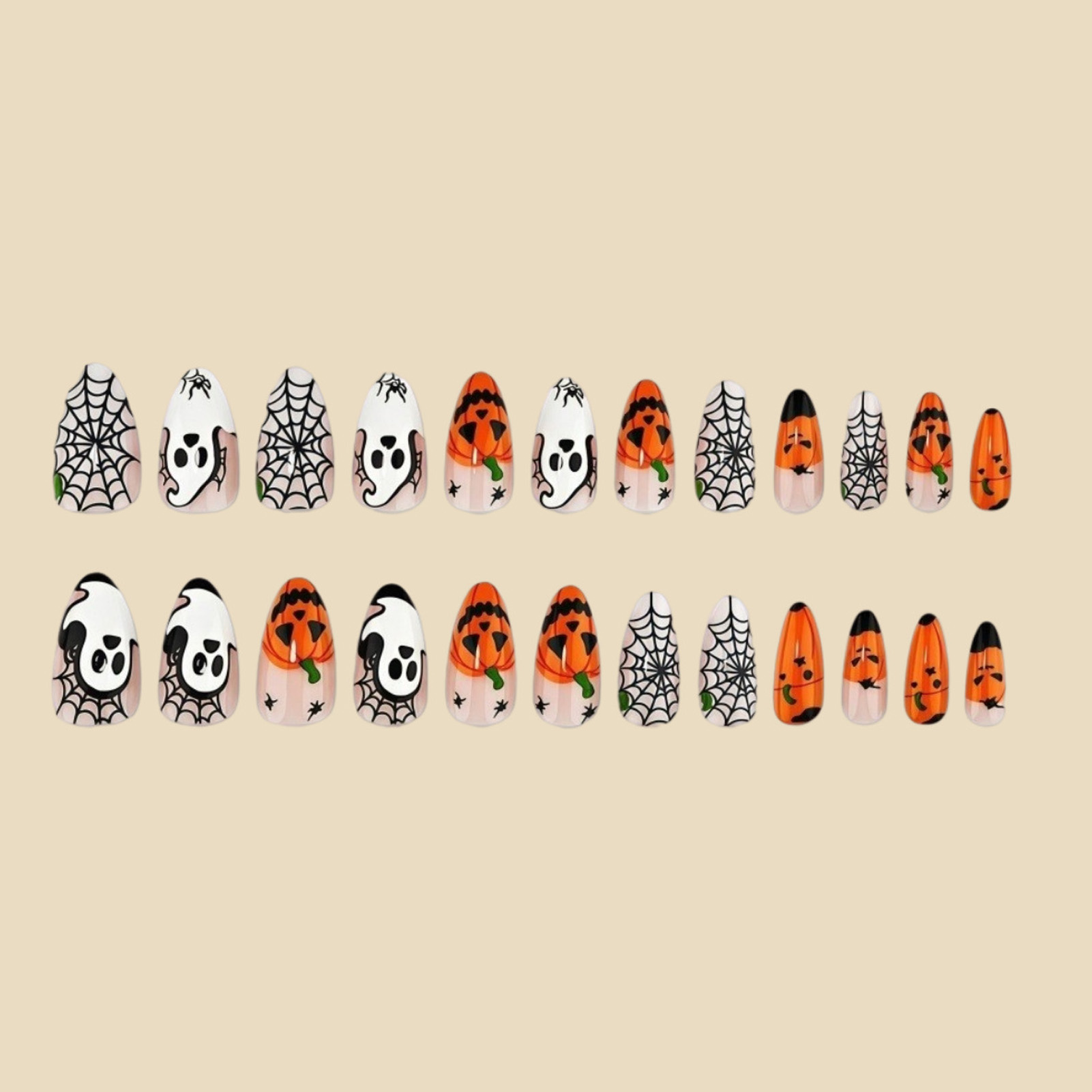 24pcs Halloween Press On Nails - đánh giá và giá Nail Art Aesthetic