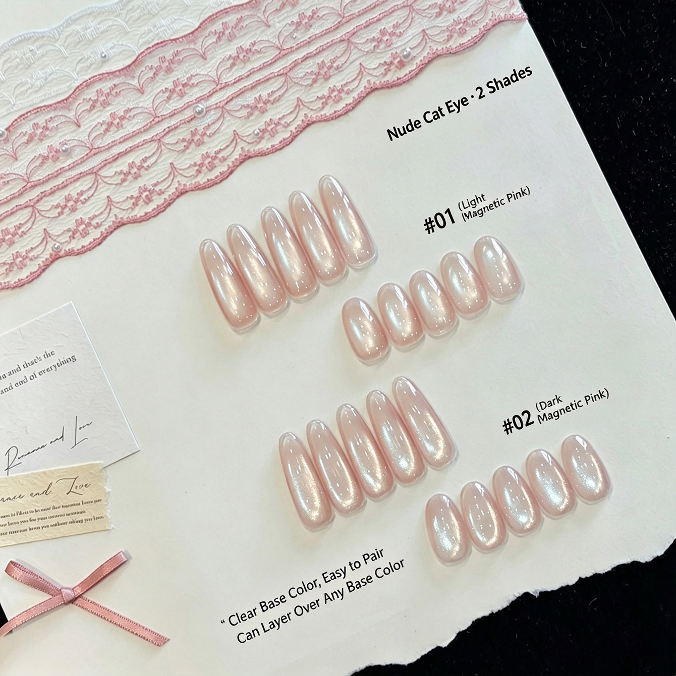 2‑Color Sheer Nude Pink Magnet - đánh giá và giá Nail Art Cat Eye Pink