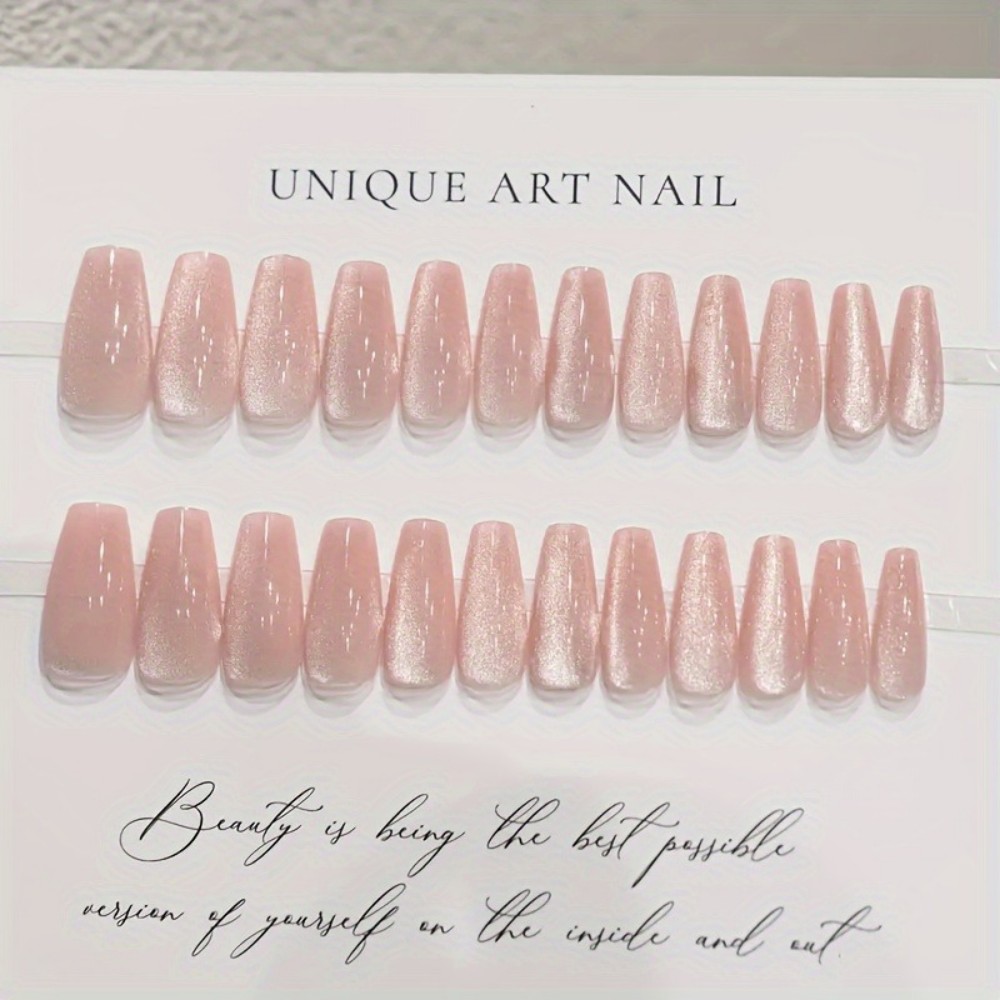 24pcs Sparkling Pink Glitter C - đánh giá và giá Nail Art Aesthetic