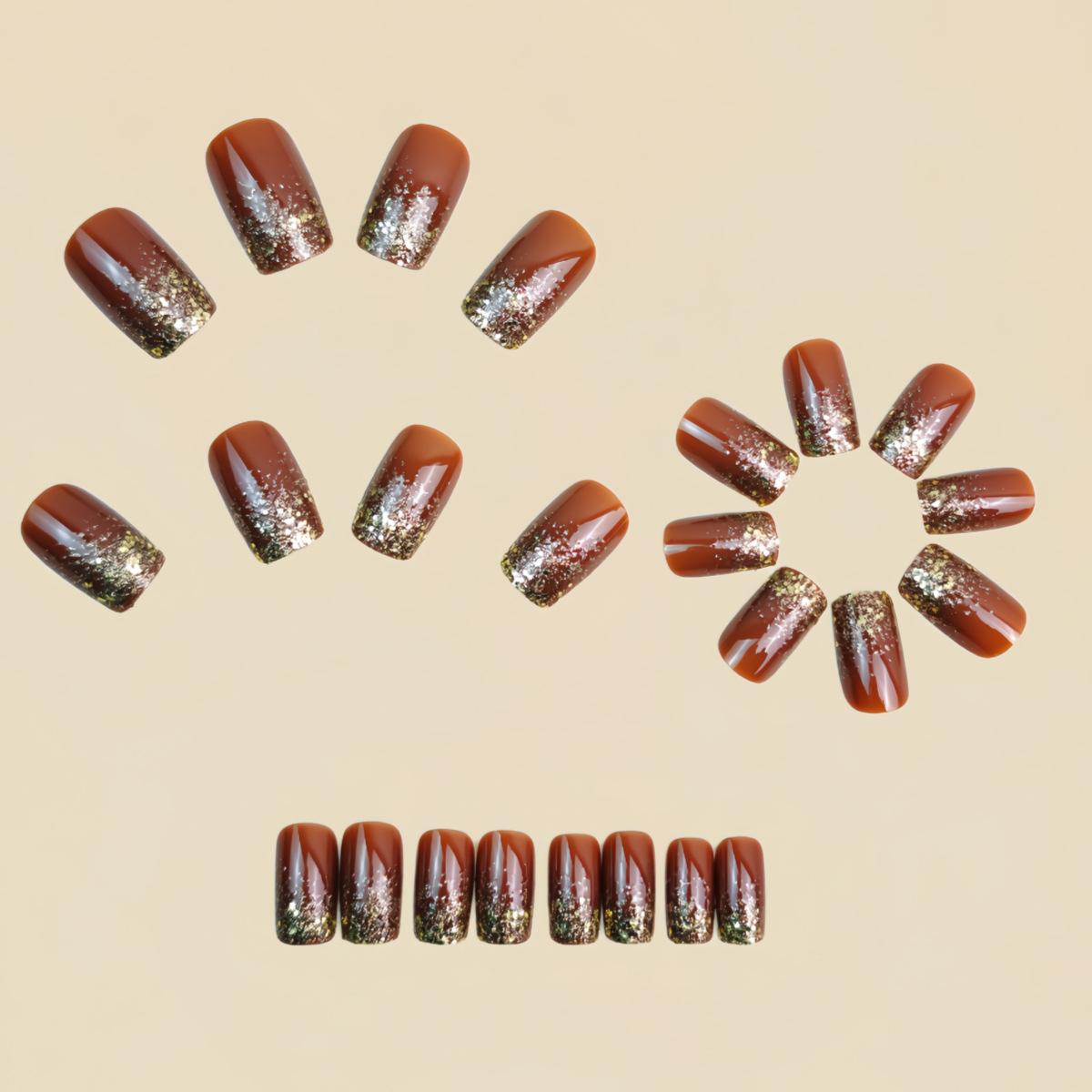 Short Medium fake nails Gradie - đánh giá và giá Nail Art French Nails