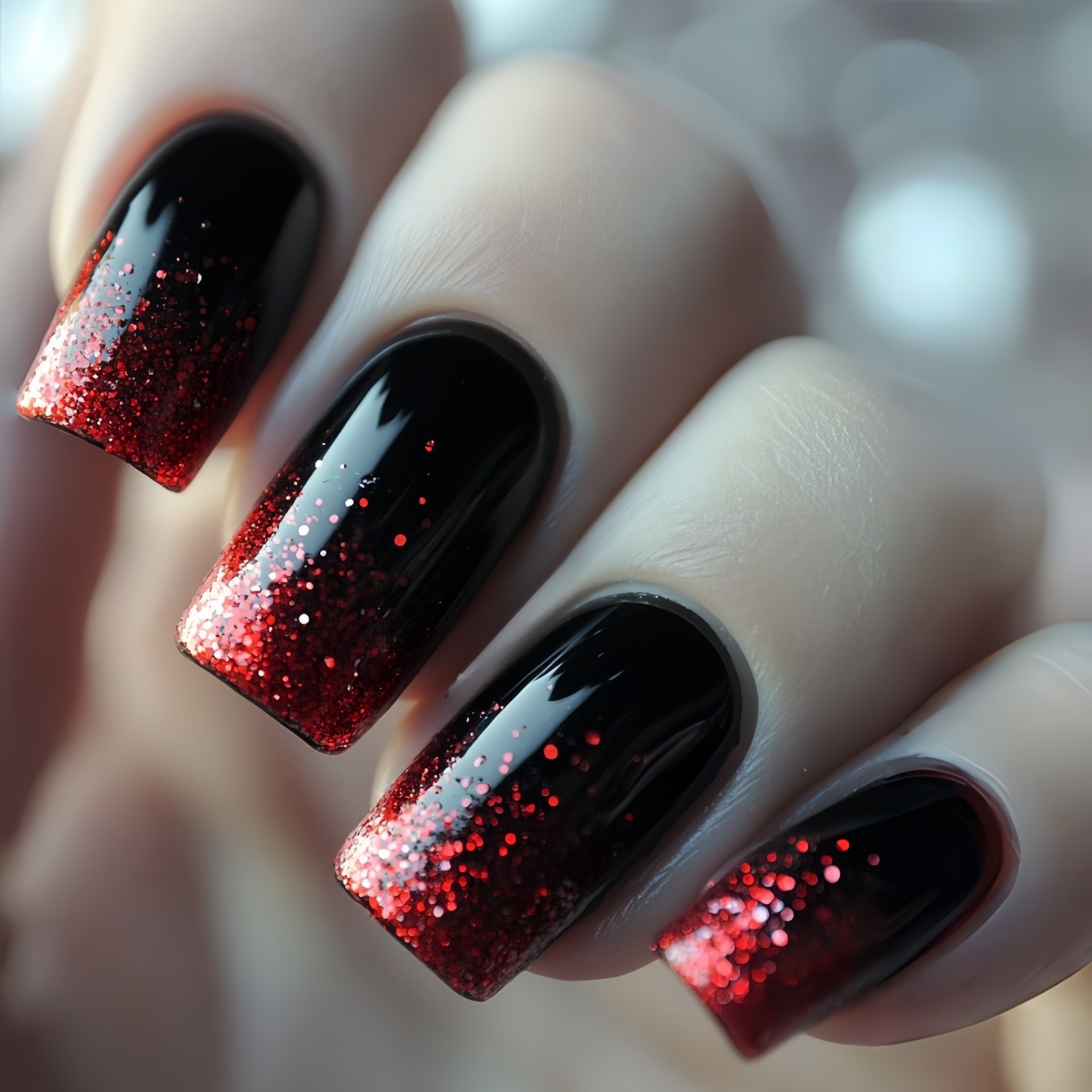 Short Medium fake nails Gradie - đánh giá và giá Nail Art French Nails