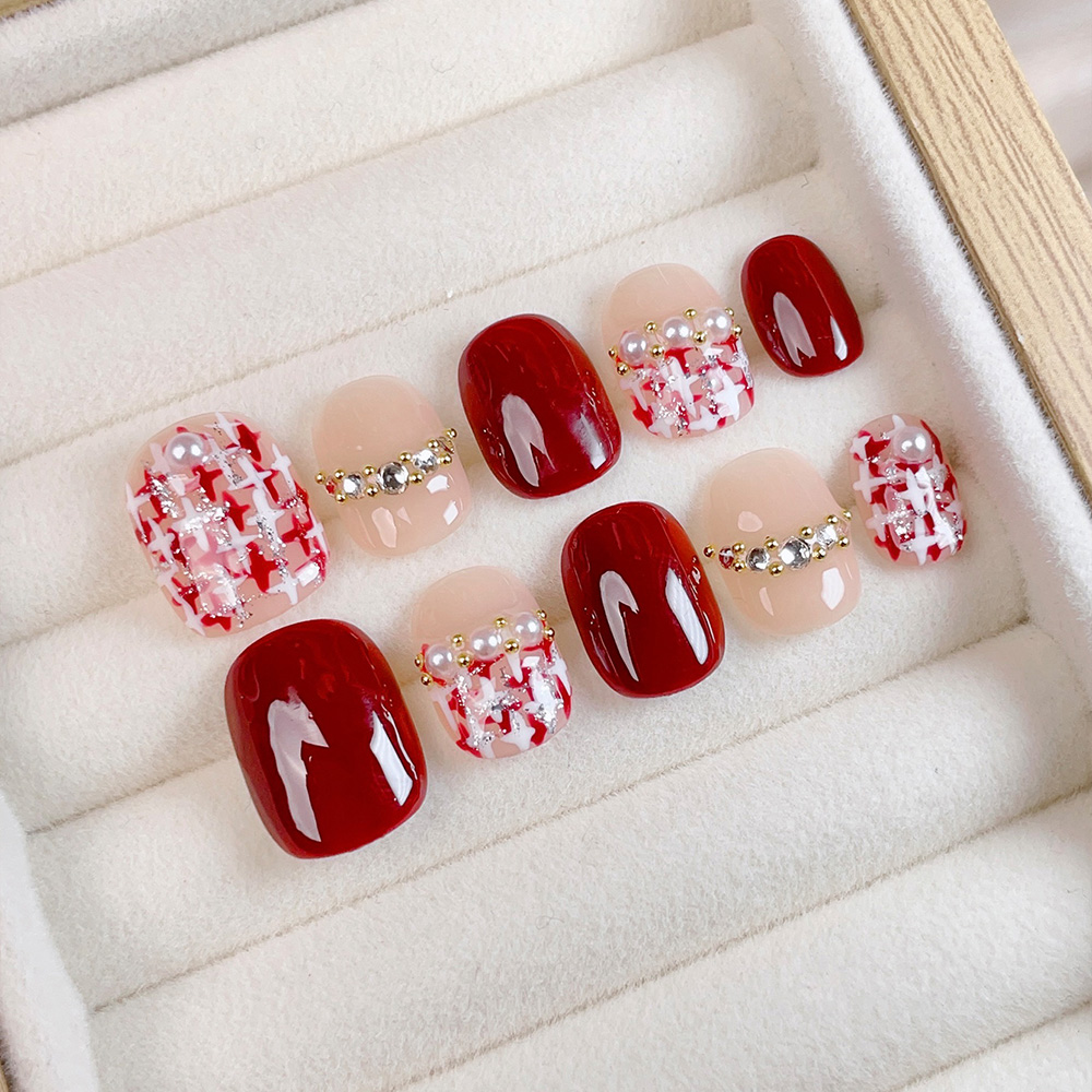 10pcs Short Square Round Handm - đánh giá và giá Nail Art Elegant