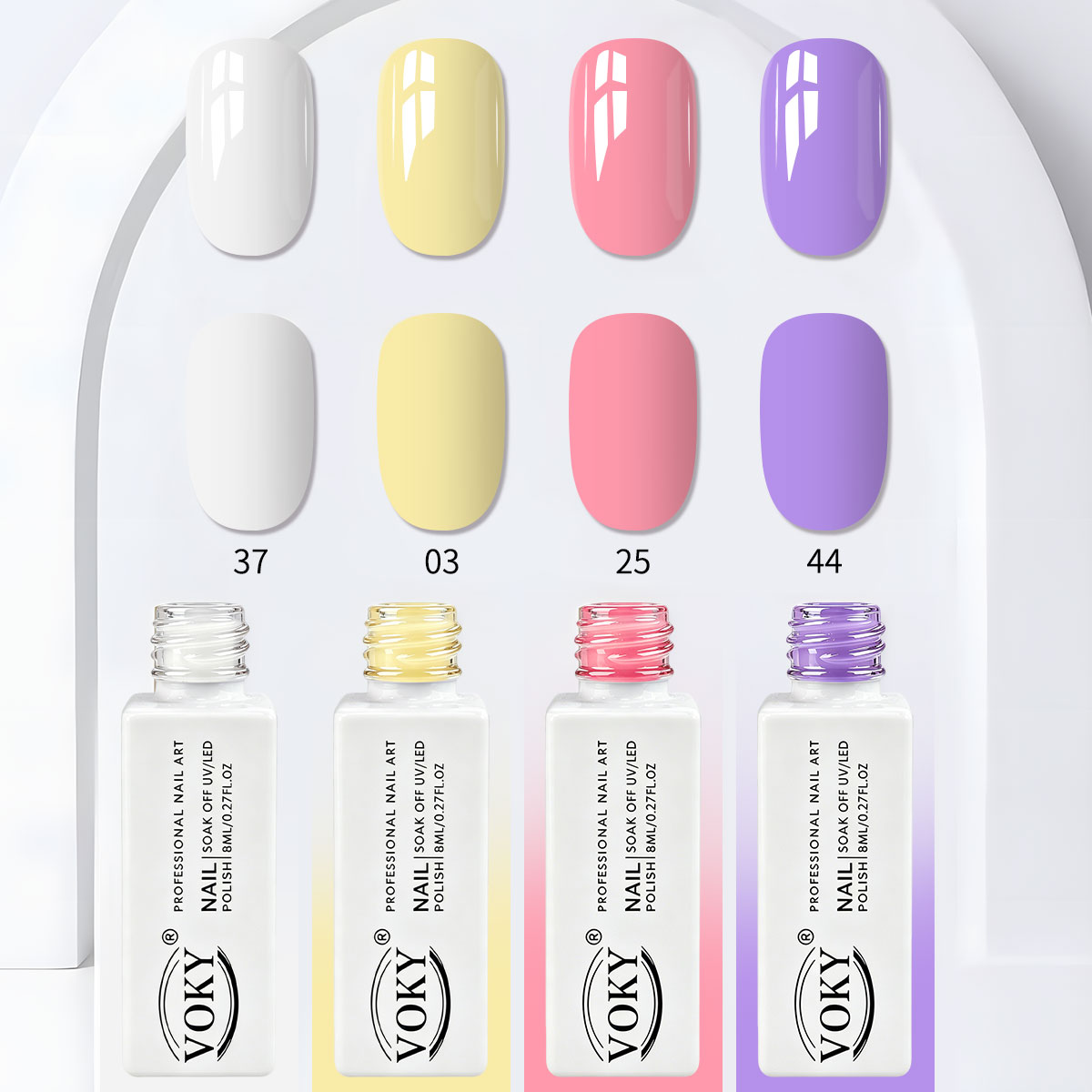 VOKY 4-piece macaron elegant s - đánh giá và giá Nail Art Elegant