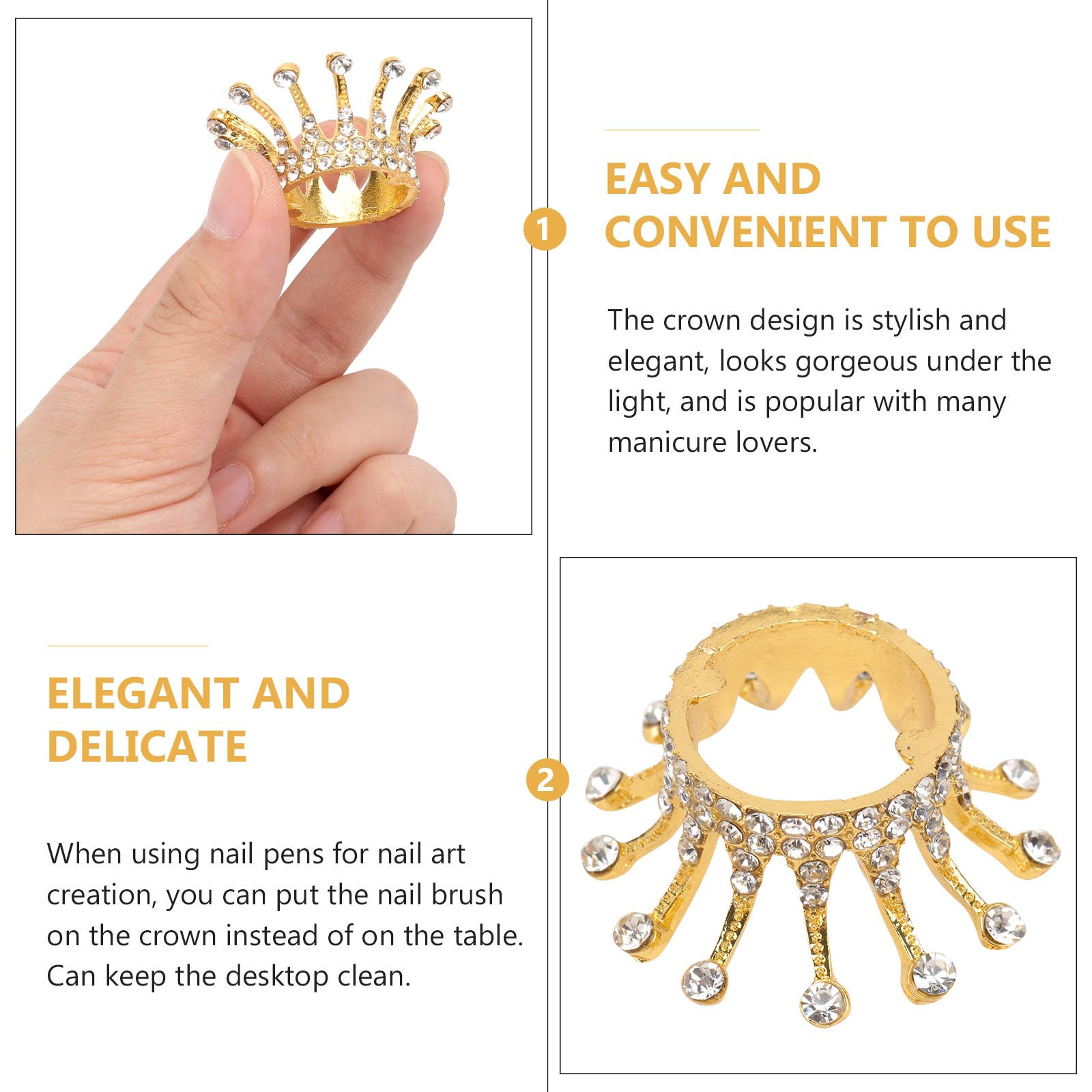 5Pcs Elegant Crown Pearl Manic - đánh giá và giá Nail Art Elegant